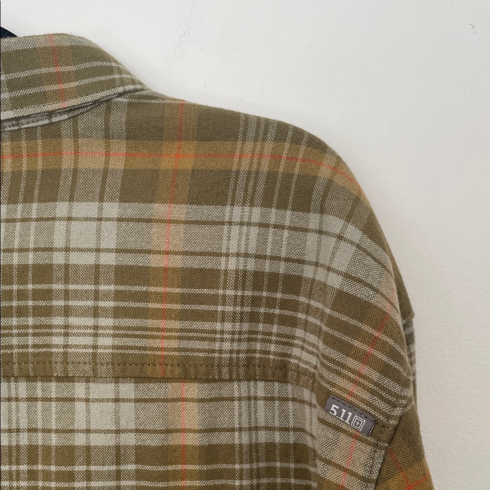 5.11 Tactical Men’s 2XL Green Plaid Rapid Entry Lester Heavy Weight Flannel - Picture 7 of 13